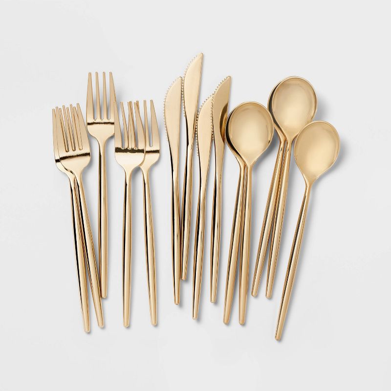 30ct Cutlery Set Gold - Spritz&#8482;, 1 of 5