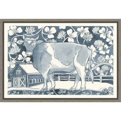 Amanti Art Farm Life II Cow by Miranda Thomas Canvas Wall Art Print Framed 23-in. x 16-in.
