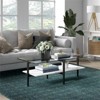 47" Black Bronze Coffee Table with Faux Marble Shelf - Henn&Hart - 2 of 4