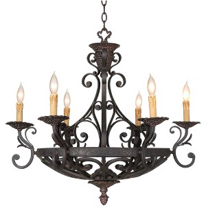 Kathy Ireland Dark Bronze Chandelier Lighting 32 1/2" Wide Industrial 6-Light Fixture for Dining Room House Foyer Kitchen Entryway - 1 of 4