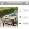 Resenkos Patio Dining Tables,Patio Tables,Outdoor Dining Table for 8 People, Garden Table with All-Weather Faux Wood Top, Natural Brown - 2 of 4