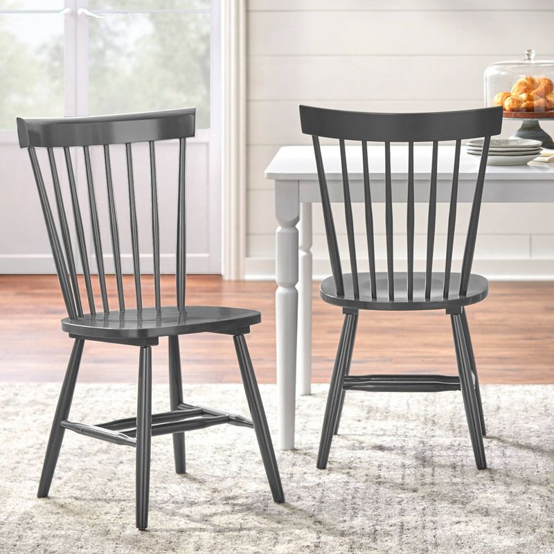 Set of 2 Venice High Back Contemporary Windsor Dining Chairs - Buylateral, 3 of 11
