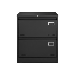 Vynxaria Black 2-Drawer Metal File Cabinet - Secure Utility Storage Cabinets with Locking System - 1 of 4