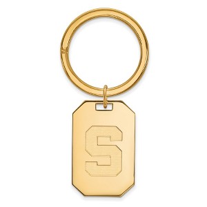 Black Bow Jewelry 14k Yellow Gold Plated Sterling Silver Michigan State Spartans NCAA Key Chain - 1 of 3