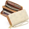 Clotth Womens Wallet - Large Capacity RFID Blocking Leather Wallet for Women Double Zipper Wristlet Clutch for Phone,Travel & Daily Use - 2 of 4