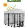 LAOTIES Large Outdoor Dog Kennel,Heavy Duty 8 x 4 x 5.6 FT Pet Run Enclosure with Rotating Feeder Bowls,Removable Waterproof Roof - 4 of 4