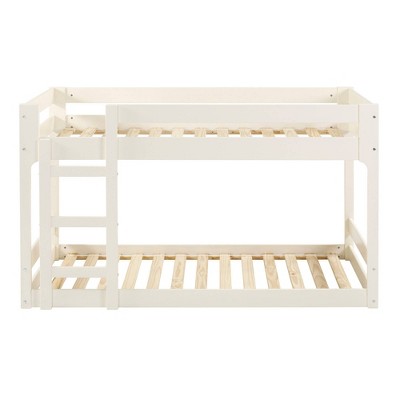 Twin Over Twin Indy Contemporary Solid Wood Bunk Bed White - Saracina Home