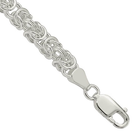 Black Bow Jewelry 5.5mm Sterling Silver Solid Rounded Byzantine Chain Bracelet, 8 Inch - image 1 of 4