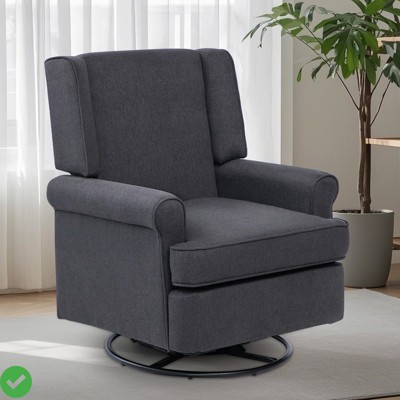 Rocker Recliner Swivel Recliner Nursery Glider Chair Soothing Rocking Motion Nursery Breastfeeding Maternity Chair