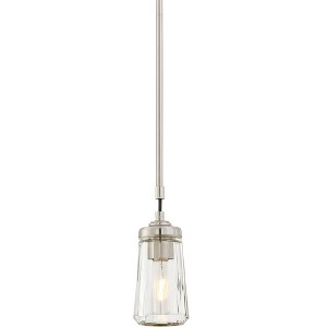 Minka Lavery Brushed Nickel Mini Pendant 3 3/4" Wide Modern Clear Faceted Glass Shade for Dining Room House Kitchen Island Bedroom - 1 of 3