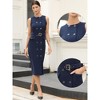 INSPIRE CHIC Women's Double Breasted Sleeveless Business Crew Formal Belted Pencil Dress - 2 of 4