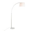 LumiSource March Contemporary Floor Lamp in White Marble and Nickel with White Linen Shade: Arc Design, UL Listed, 60W, Modern Style - 2 of 4