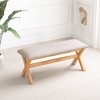 Tangkula Upholstered Entryway Bench w/ Thick Padded Seat End of Bed Bench for Bedroom - image 2 of 4