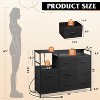 GALAXHERO 8-Drawer Fabric Dresser TV Stand with Charging Station and Open Shelves, Wood Top Storage Chest of Drawers for Bedroom, Living Room, Hallway - 3 of 4