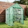 Aoodor Walk-in Greenhouse with Mesh Side Windows and 3 Tier 8 Shelves, 4.7 × 4.7 × 6.4 ft Outdoor Garden Plant House with Durable PE Cover - 2 of 4