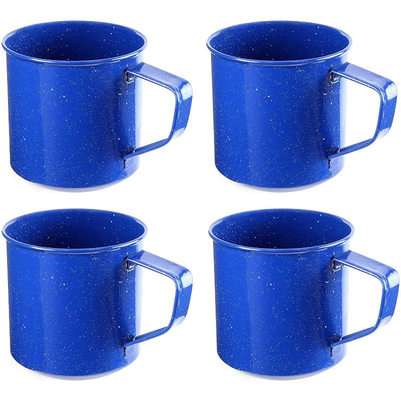 Darware Enamel 16oz Coffee Mugs, Set of 4, Metal Cups for Camping, Hiking, Fishing, Picnics, Hunting and Outdoor Use; Lightweight and Portable, 1 of 7