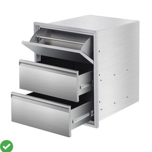 Outdoor Kitchen Drawers w/ Paper Towel Holder 13" W x 20.5" H x 23" D/16" W x 21" H x 23" D Triple BBQ - 1 of 4