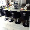 Artloge 1PC Velvet Bar Stool Swivel Adjustable Height Lion Head Tufted Back Grey Modern - 4 of 4