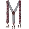 CTM Men's 1.375 Inch Wide Paisley Print Double Clip-End Suspenders - 4 of 4