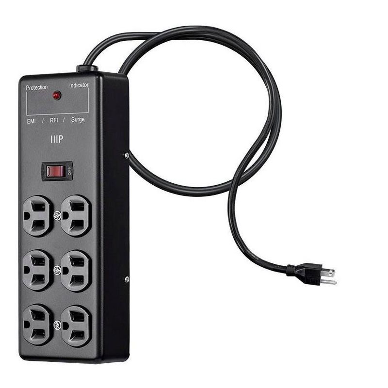 Monoprice Heavy Duty 6 Outlet Metal Surge Power Box - Black With 6 Feet Cord | 540 Joules, 4 of 7