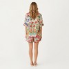 Anna-Kaci Lounge Women's Short Sleeve Button Front Satin Pajama Set with Woodland Print Design - 4 of 4