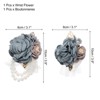 Unique Bargains Silk Wedding Prom Artificial Rose Boutonniere and Wrist Corsage Set - 2 of 3