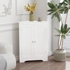 Rbied 23.62 in. W x 12.40 in. D x 31.89 in. H White MDF Freestanding Linen Cabinet Corner Cabinet with Adjustable Shelf - 2 of 4