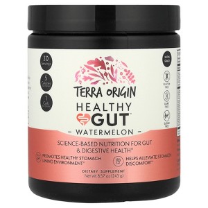 TERRA ORIGIN Healthy Gut Watermelon | 30-Servings with L-Glutamine, Zinc, Glucosamine, Slippery Elm Bark, Marshmallow Root and More! - 1 of 4