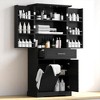 Tall Bathroom Storage Cabinet, Adjustable Shelves, Drawer & Double Doors, Freestanding Organizer for Laundry Room & Bedroom - 2 of 4