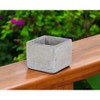 HomeRoots 6" Light Gray Geometric Cement Indoor Outdoor Rectangular Pot Planter - 2 of 4