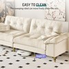 AENKYO Oversized Cloud Sectional Sofa - 4-Seater Chenille Couch with Metal Legs & 2 Pillows for Living Room, Bedroom & Office - 3 of 4