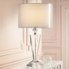 Vienna Full Spectrum Modern Table Lamp 30.5" Tall Clear Crystal Trophy Double Sheer Silver and White Drum Shade for Living Room Bedroom - 2 of 4