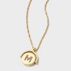 14K Gold Dipped Crystal and Mother of Pearl Circle Spinner Initial Necklace - A New Day™ - 4 of 4
