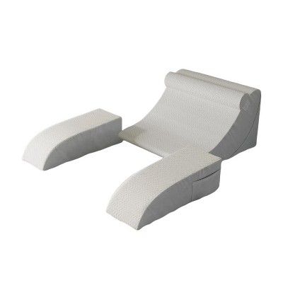 MaseiKar Bed Wedge Pillow Set - 5pcs Adjustable Pillows for After Surgery, Orthopedic Bed Wedge Pillow Set Ergonomic Pillows for Sleeping White Gray