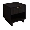 Sapphtopaz Modern Nightstand with Open Shelf & Vertical Textured Drawer Bedside Table with Mop Base Side Legs End Table for Bedroom,Living Room - 3 of 4