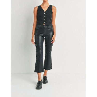 Women's Coated Kick Flare Jeans - JUST BLACK DENIM