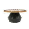 Dexmalle Round Wooden Pedestal Tray with Black Detailing and Sculptural Stand - 4 of 4