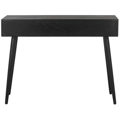 Transitional Black Rectangular Console Table with 3 Drawers
