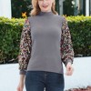 Anna-Kaci Women's Sequin Puffed Long Sleeve Mock Neck Pullover - image 2 of 4