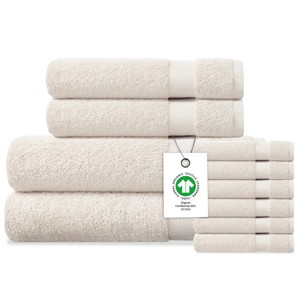 Delara Organic Cotton Luxuriously Plush Bath Towel Set, GOTS & Oeko-TEX Certified, Soft, Quick Dry & Ultra-Absorbent - 1 of 4