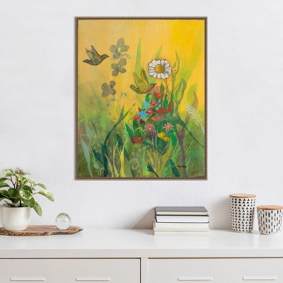 Waking Up with Sunshine Scenic Landscape Canvas Print with Bronze Frame