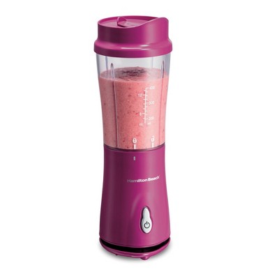 Hamilton Beach 14oz Single-Serve Blender - Raspberry: Portable Personal Smoothie Blender, BPA-Free, Stainless Steel Blades