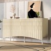 Storage Cabinet With Sideboard Featuring Curved Bottom Doors, Accent Cabinet With Arched Groove Design, Modern Cabinet With 4 Doors-Cuddlewood - 2 of 4