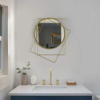 Uniquewise Decorative Shaped Metal Frame Wall Mounted Modern Mirrors For Home Office And For Any Wall for Your Living Room, Bedroom, Vanity, Entryway