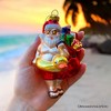 Santa on Summer Vacation in the Pool Quirky Glass Christmas Ornament, Rubber Duckey Tropical Holiday Decor| OrnamentallyYou - 4 of 4