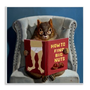 Stupell Industries Squirrel Reading Sassy Book, 12" x 12" - 1 of 4