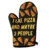 I Like Pizza And Maybe 3 People Oven Mitt Funny Pizza Lover Graphic Novelty Kitchen Glove - Crazy Dog Bakeware - 2 of 4