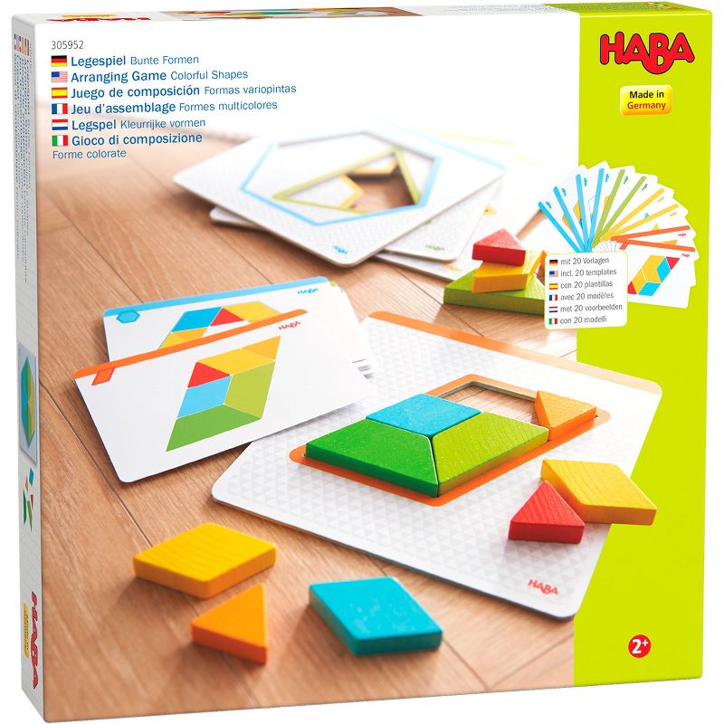 HABA Colorful Shapes Beginner Tangrams Pattern Blocks Wooden Arranging Game, 1 of 7