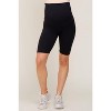 PinkBlush Black Wide Band Maternity Biker Shorts - 2 of 4