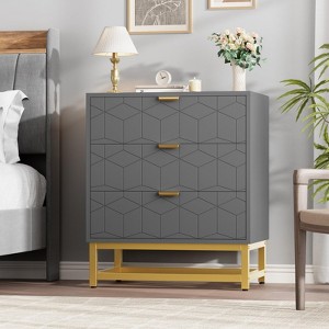 3/4/5 Drawer Dresser for Bedroom, Modern Dressers with Gold Metal Handles for Living Room, Hallway, Entryway - 1 of 4